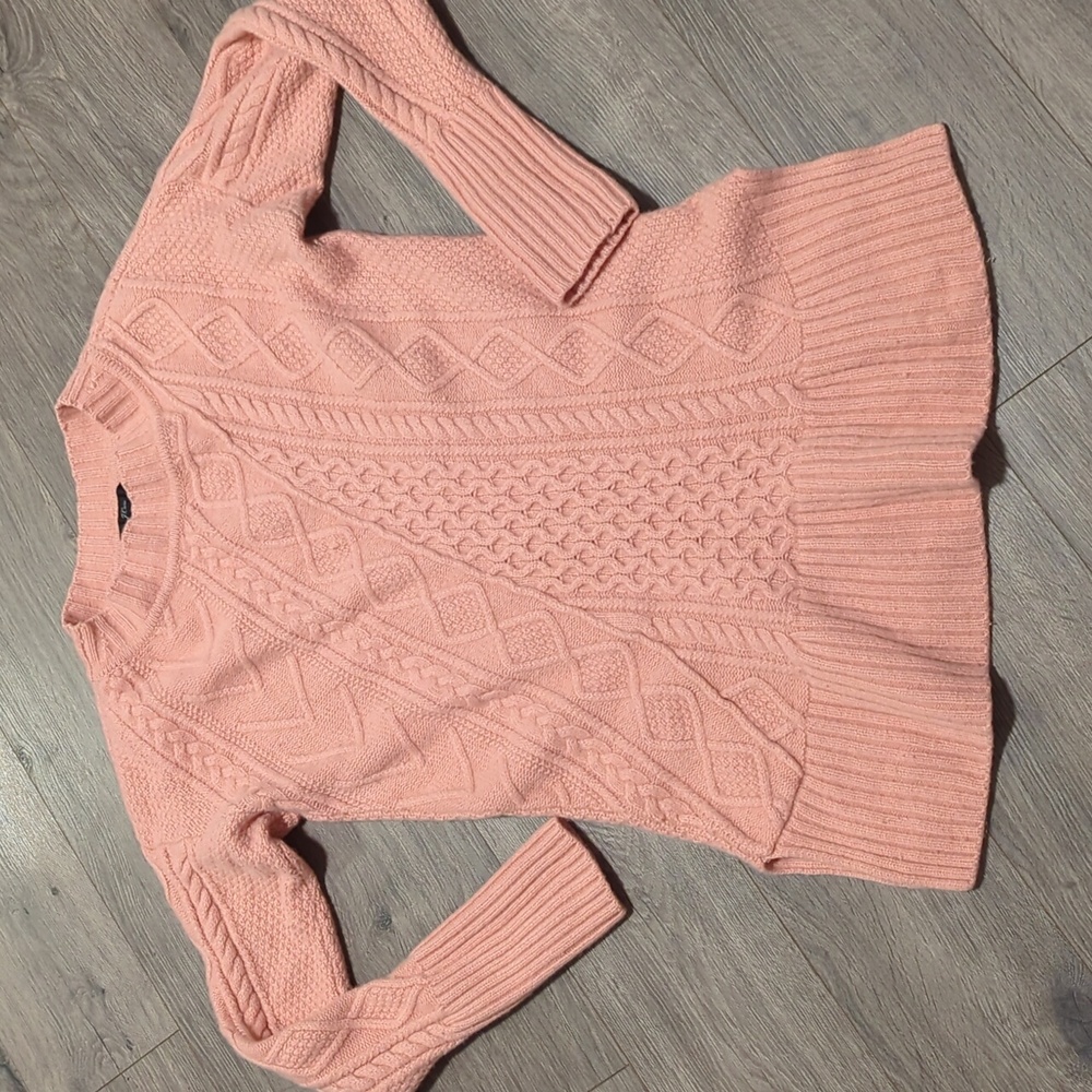 J Crew Wool Blend Cable Knit Long Sweater